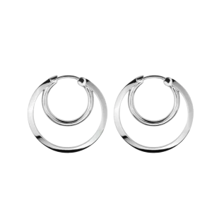 IX Double Hoops Silver
